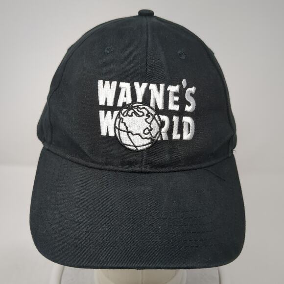 Wayne's World Snapback Cap Black One Size Adjustable Embroidered Vented Holes - Picture 2 of 9